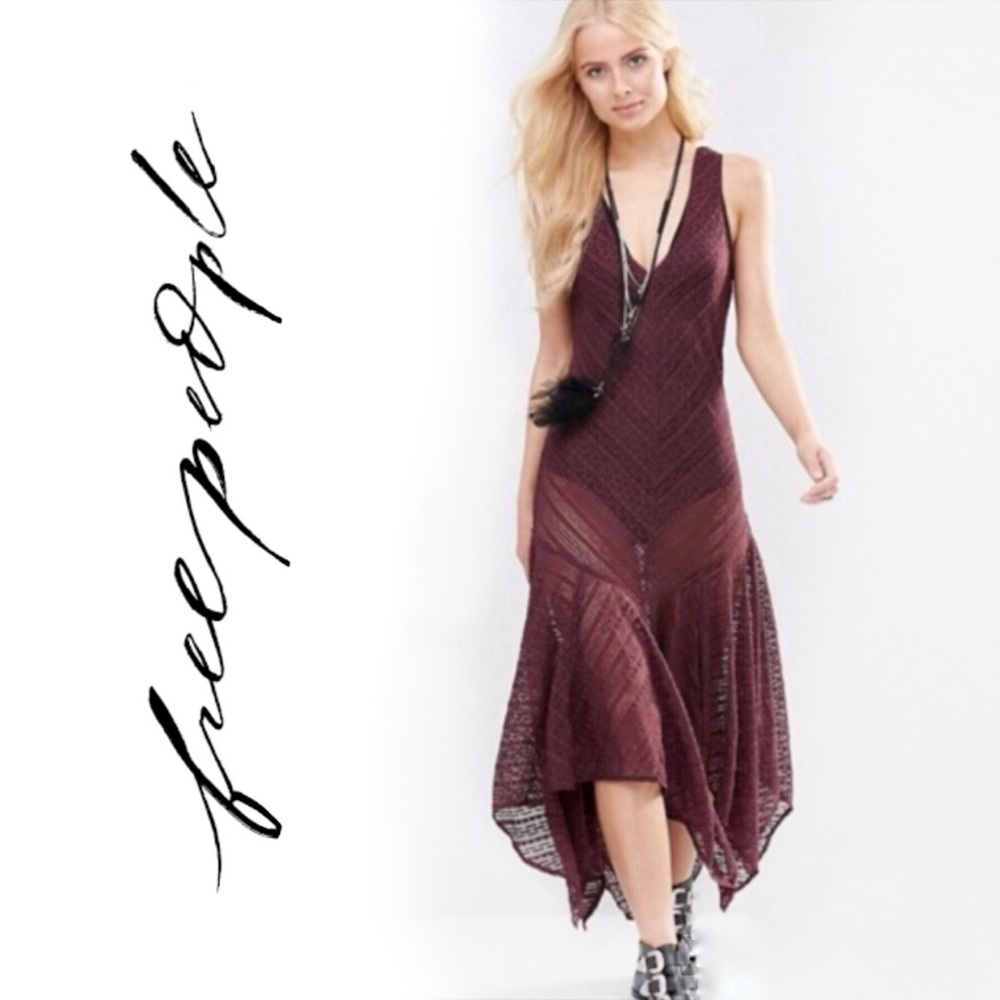 Free People Lila Asymmetrical Slip Maxi Dress